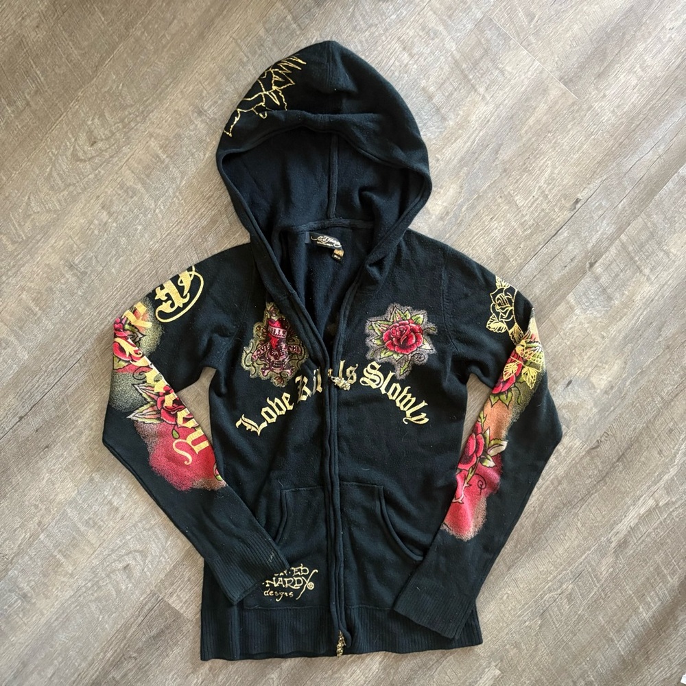 Ed Hardy Y2K Jacket with Colorful Graphic Design